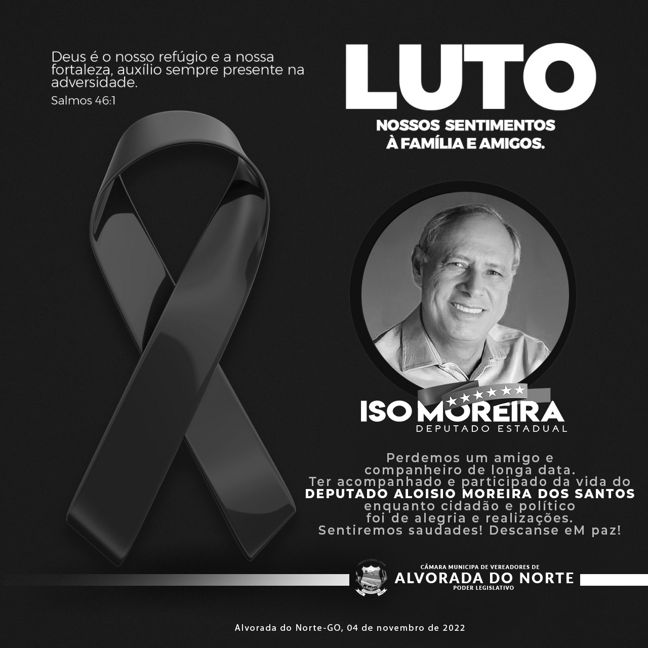 Morre o deputado estadual ALOÍSIO MOREIRA DOS SANTOS 